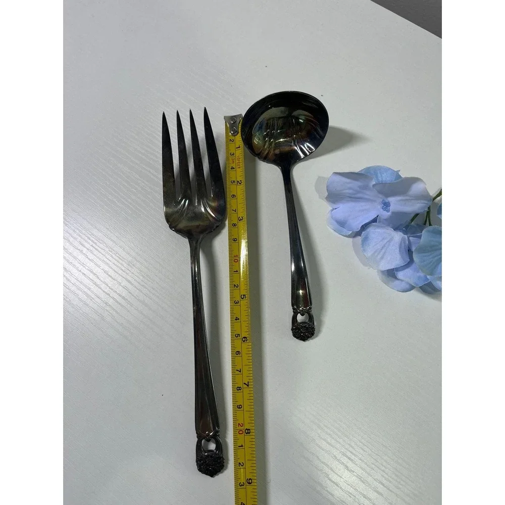 1847 Rogers‎ Bros Eternally Yours Silverplate Cold Meat Fork & Gravy Ladle Set